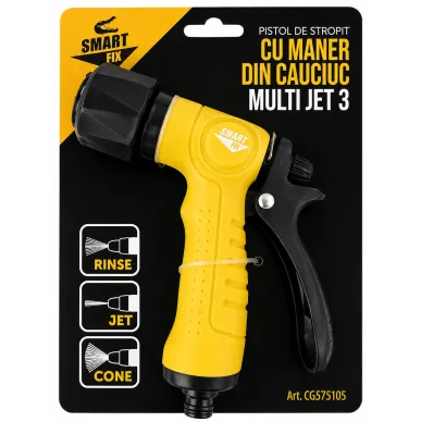 Пистолет поливочный с рукояткой из каучука Multi-Jet-3 Smart Fix