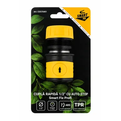 Соединитель быстросъемный 1/2" с автостопом Smart Fix Profi