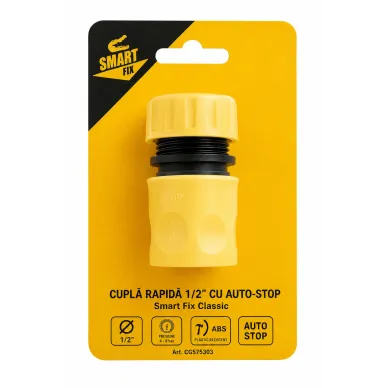 Соединитель быстросъемный 1/2" с автостопом Smart Fix Classic