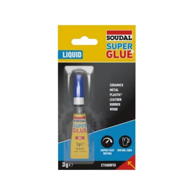 Клей быстросхватывающийся 3 гр. Cyanofix Soudal Клей быстросхватывающийся 3 гр. Cyanofix Soudal