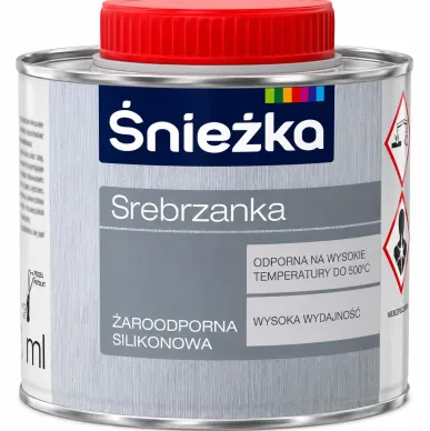 Краска термостойкая 500°C серебристая 0,2 л Sniezka