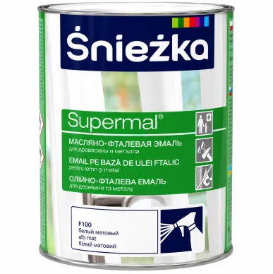 Эмаль масляно-фталиевая 0,8 л серый металлик Supermal Sniezka