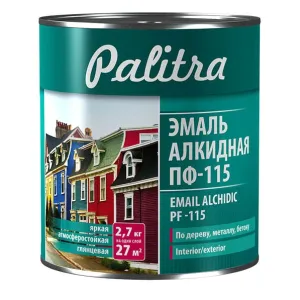 Эмаль алкидная ПФ-115 ярко-зеленая 0,8 кг Palitra