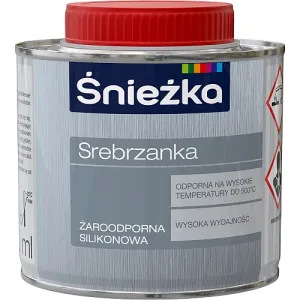 Краска термостойкая 500°C серебристая 0,2 л Sniezka
