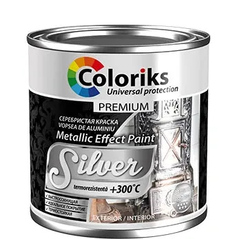 Краска термостойкая серебристая 0,25 л Silver Coloris