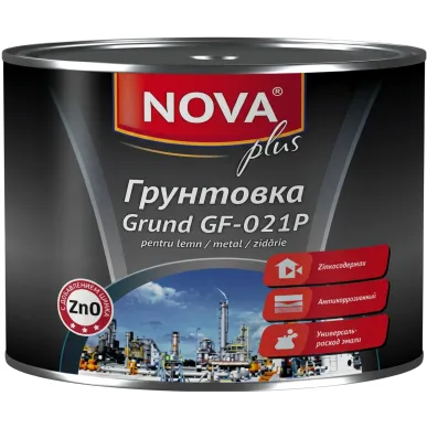 Грунт ГФ-021П серый 0,9 кг Nova Plus