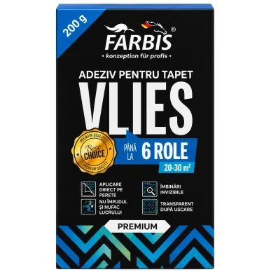 Клей для обоев флизелиновых FARBIS PREMIUM VLIES 200 gr