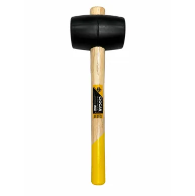 SmartFix Profi Black Rubber Mallet, 0.45 kg, with Wooden Handle