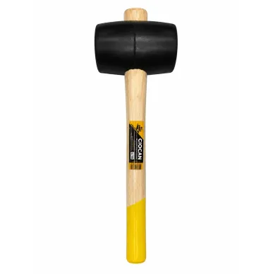 SmartFix Profi 0.7 kg black rubber mallet with wooden handle