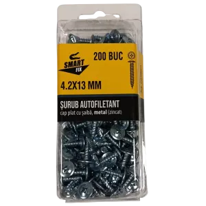 Șurub autofiletant pentru metal 4,2*65 cu cap plat și șaibă zincat 56SFP (100 buc.)