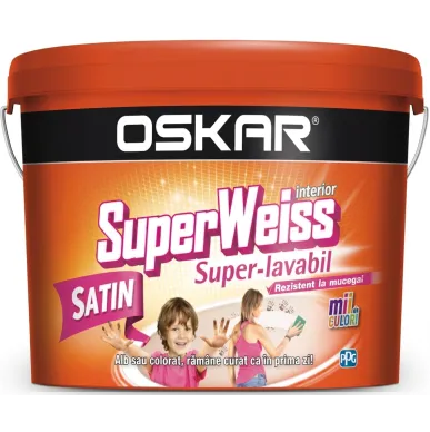 Краска супер-моющаяся 2,5 л белая Satin SuperWeiss Oskar