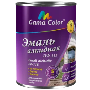 Эмаль алкидная ярко-зеленая 0,9 кг Gama Color
